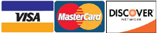 We Accept Visa - Master Card and Discover Cards